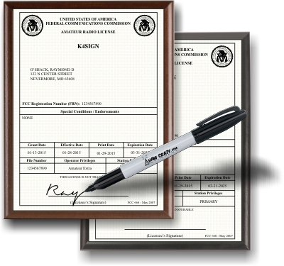 Real-Sign™ FCC Amateur Radio License Plaque Real-Sign™ FCC Amateur Radio License Plaque